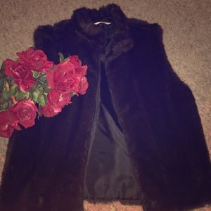 Faux fur jacket vest